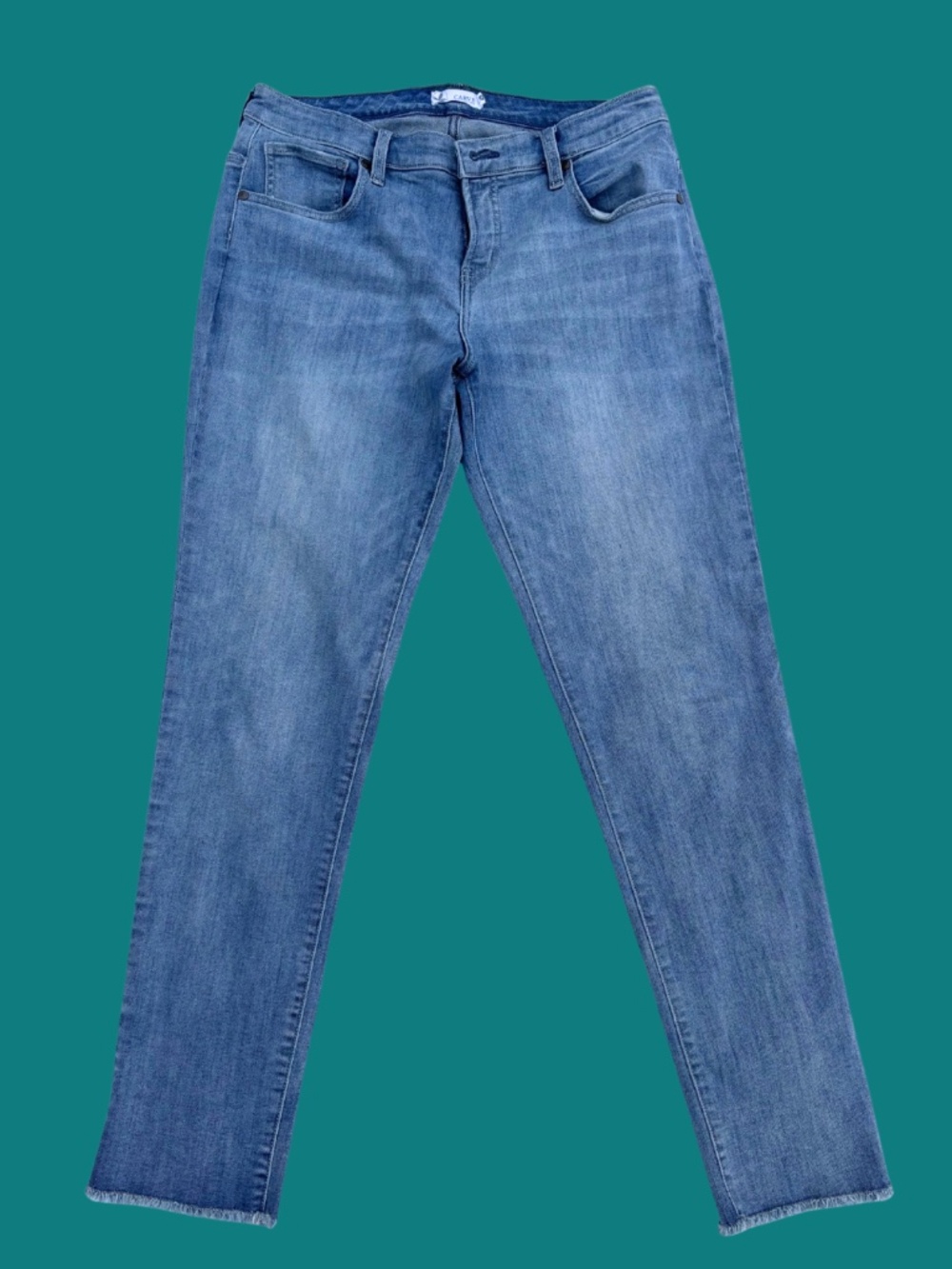 Straight leg, raw hem Carve Designs jeans, Size 4